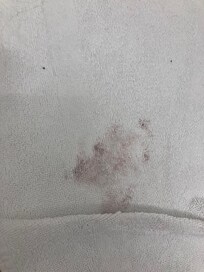 Mysterious mark on bathroom floor mat