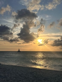 View from Eagle Beach, directly across from the condo