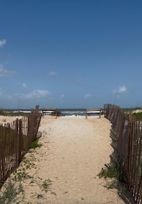 Four minutes walk to the beach.