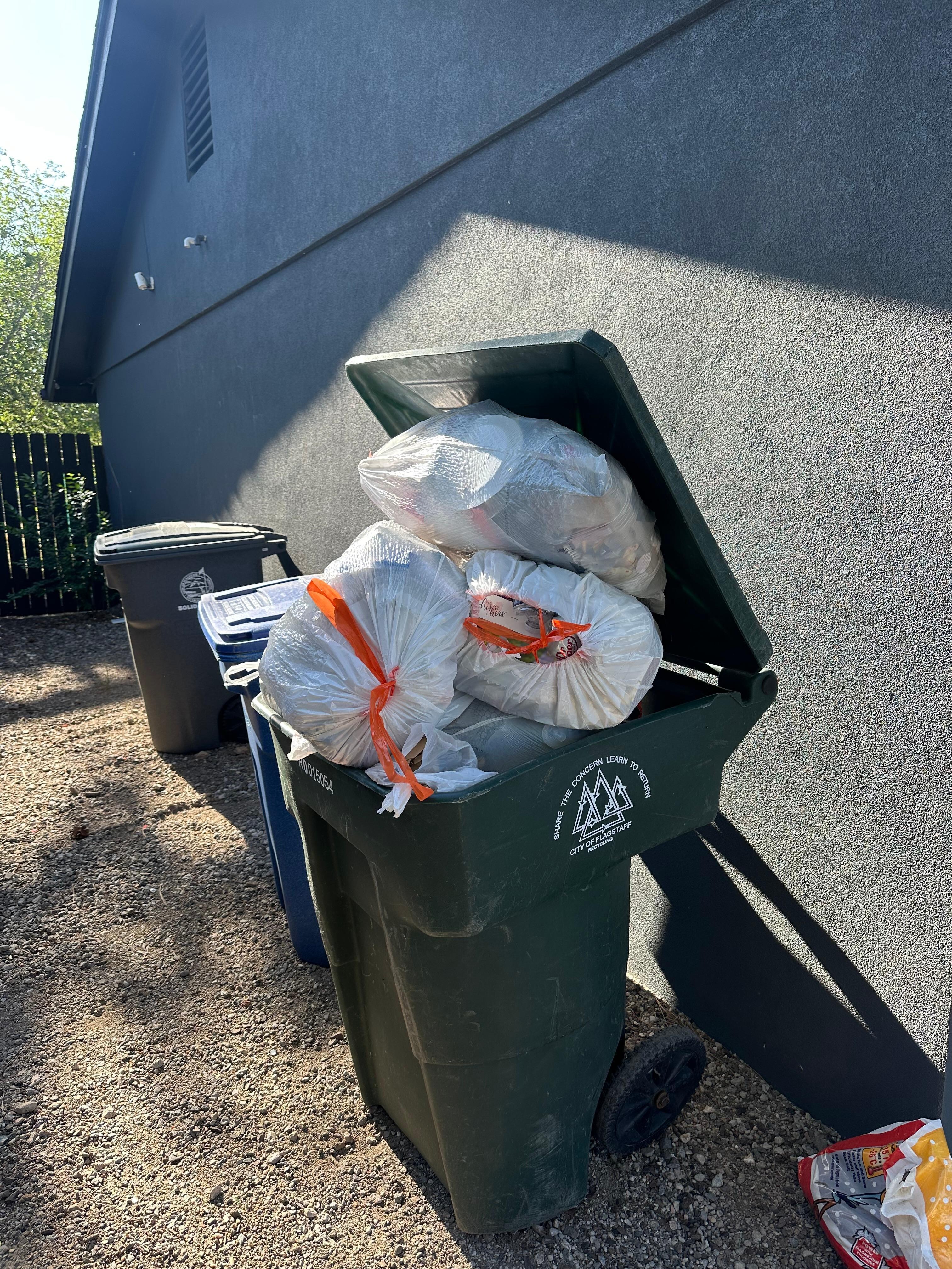 Overflowing trash