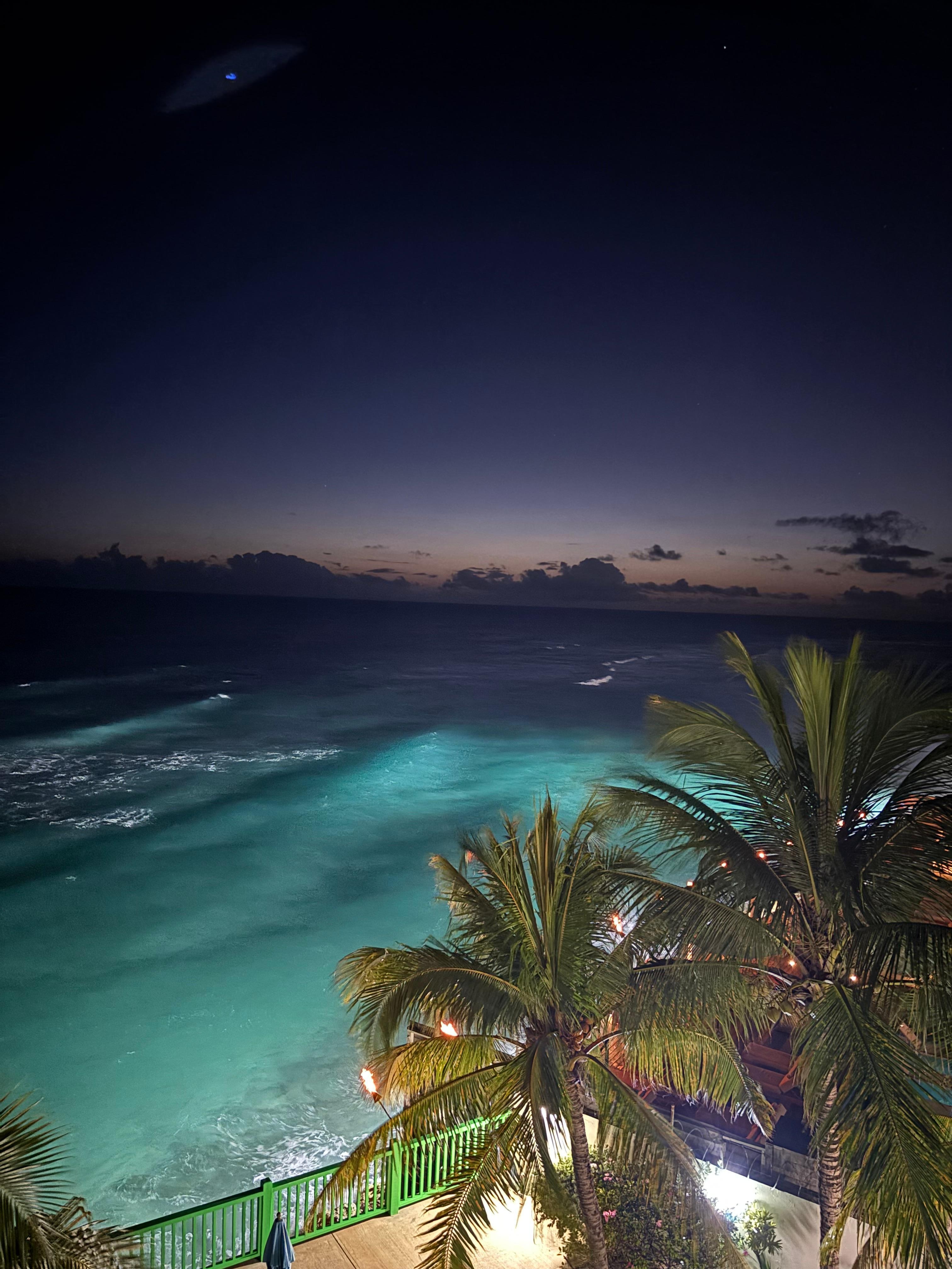 The view from our room at night