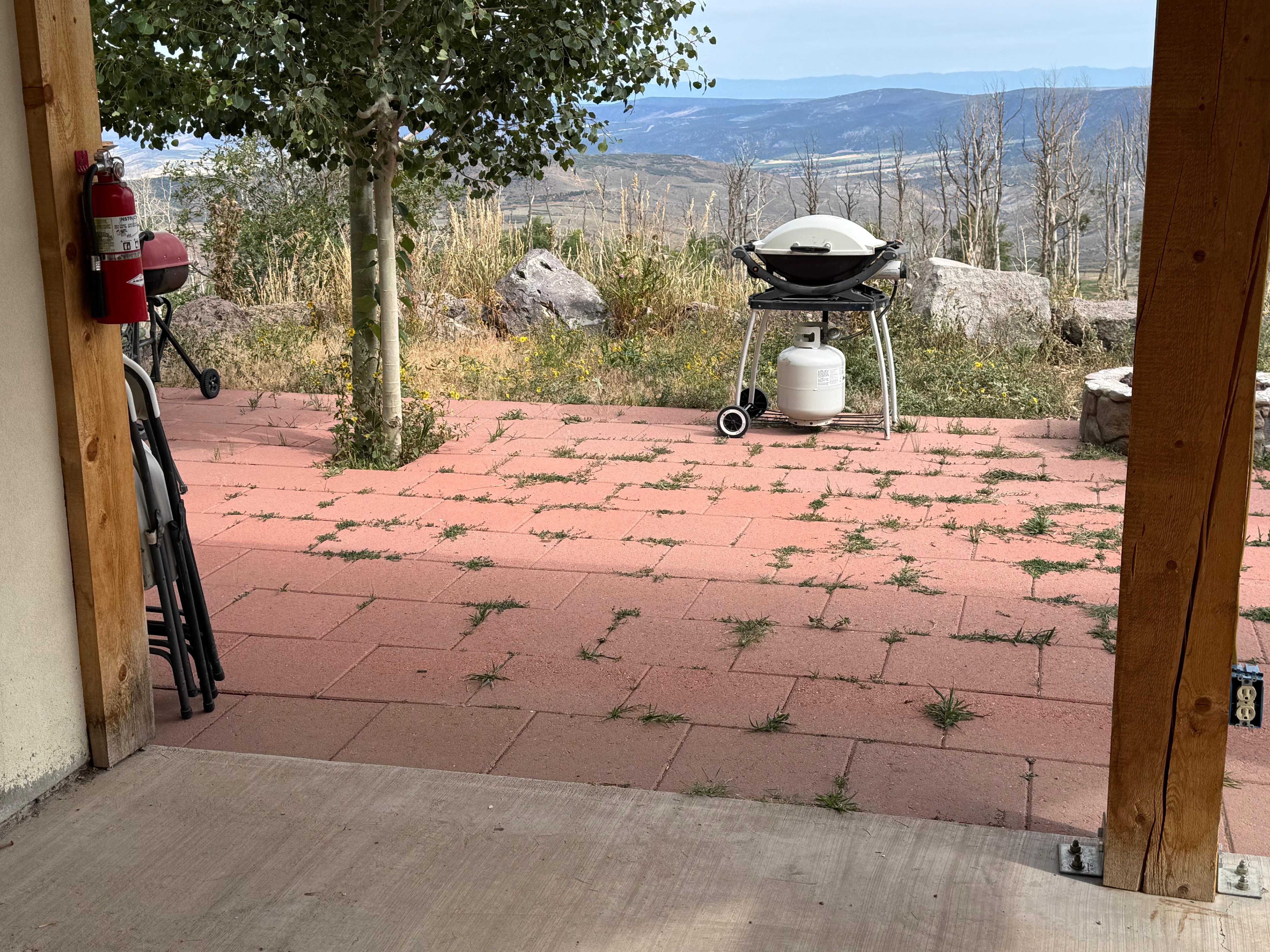 Ash filled fireplace 