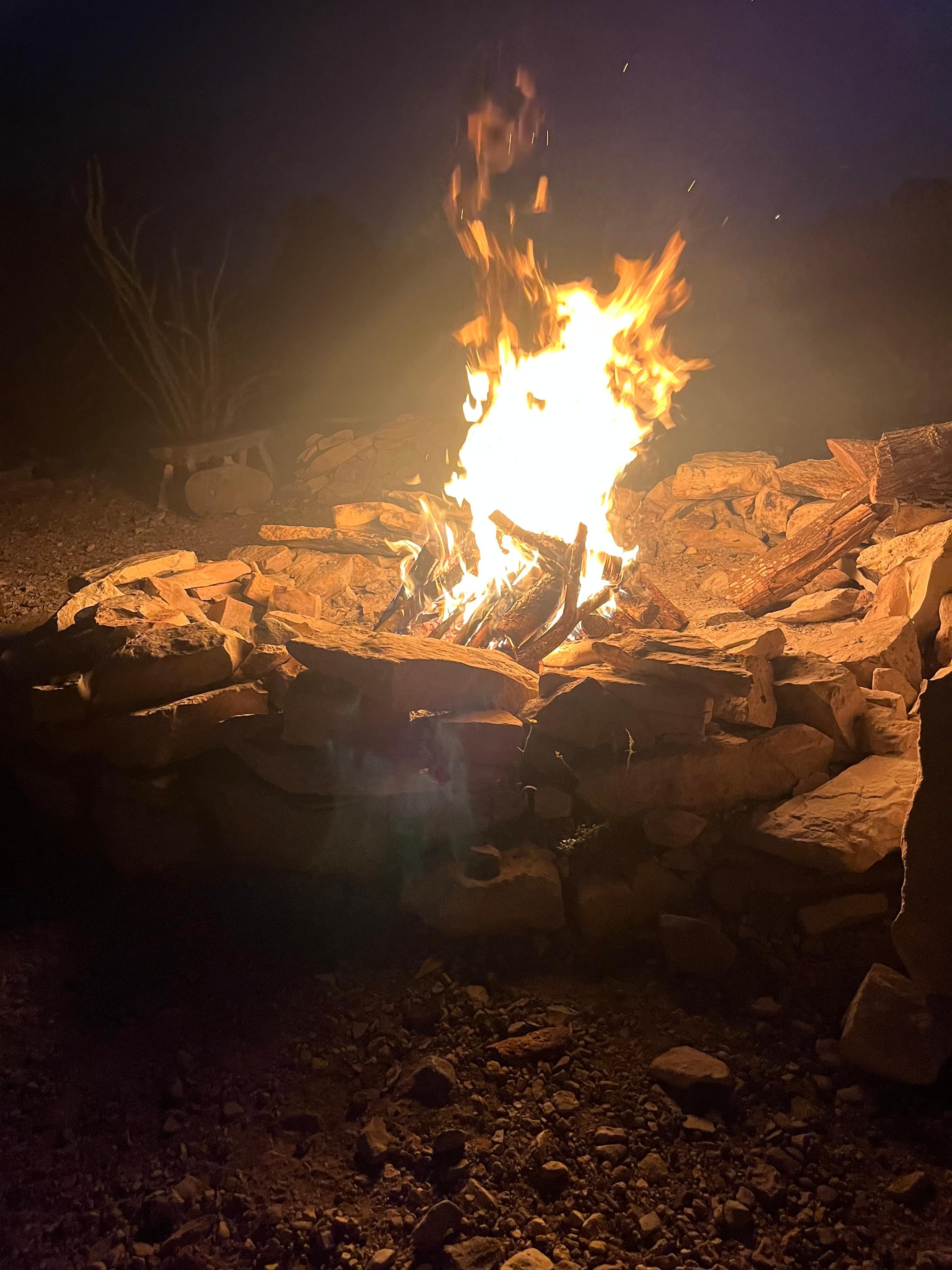 Enjoying the fire pit. 