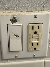 Broken light switch, electrical hazard