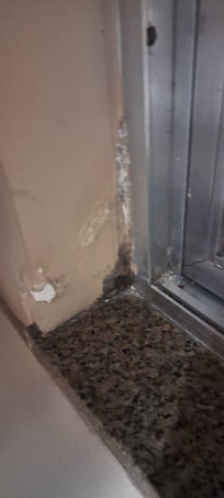 Bolor, sujeira e tinta estufada em alguns pontos da habitação.