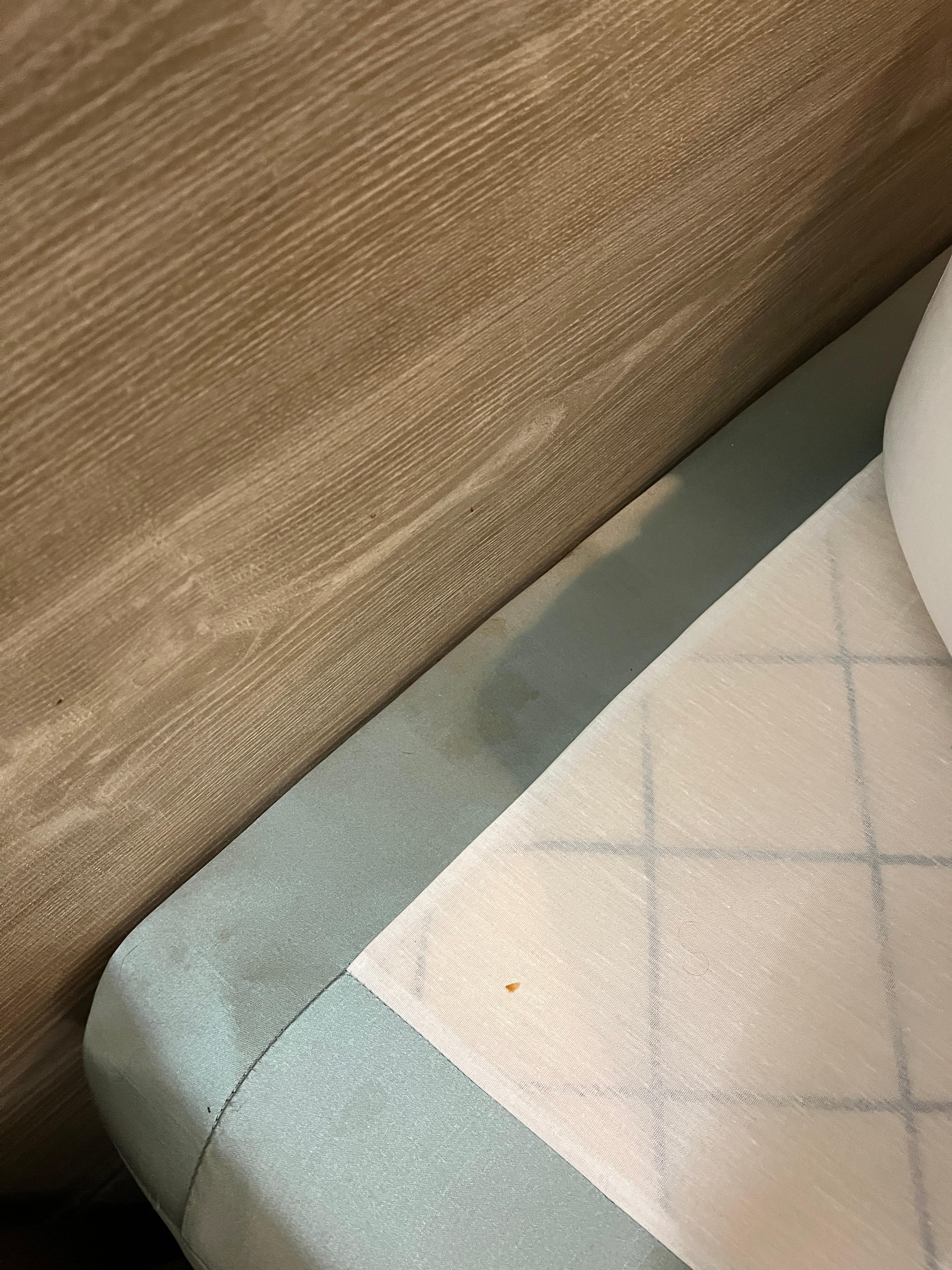 Stained bedsheets and frame