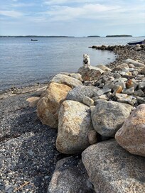 Rocks alongside the Bay. Smaller rocks near the shore.