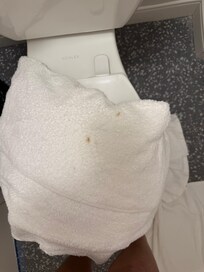Towels either brown spots