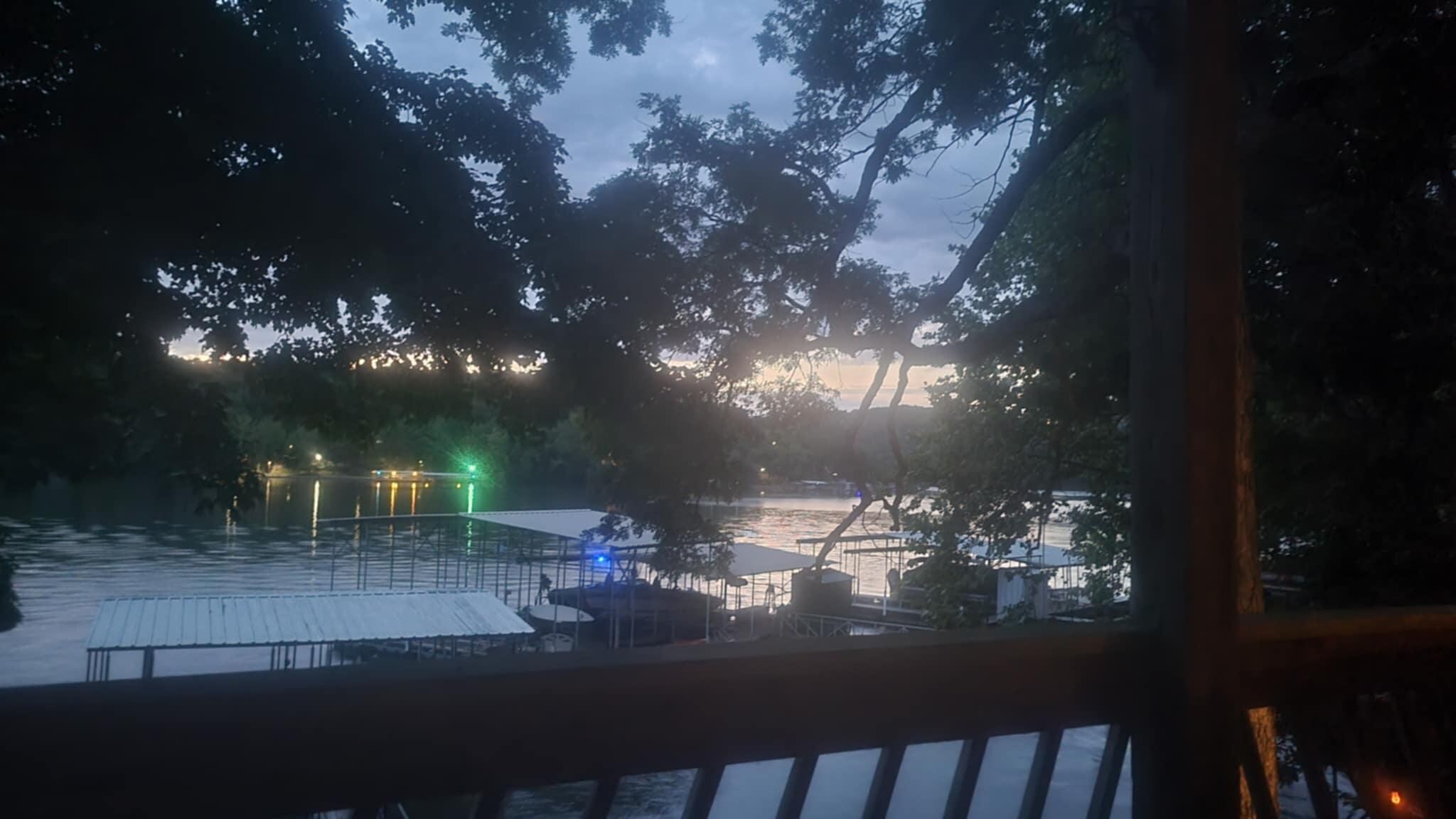 Picture at dusk from the deck.