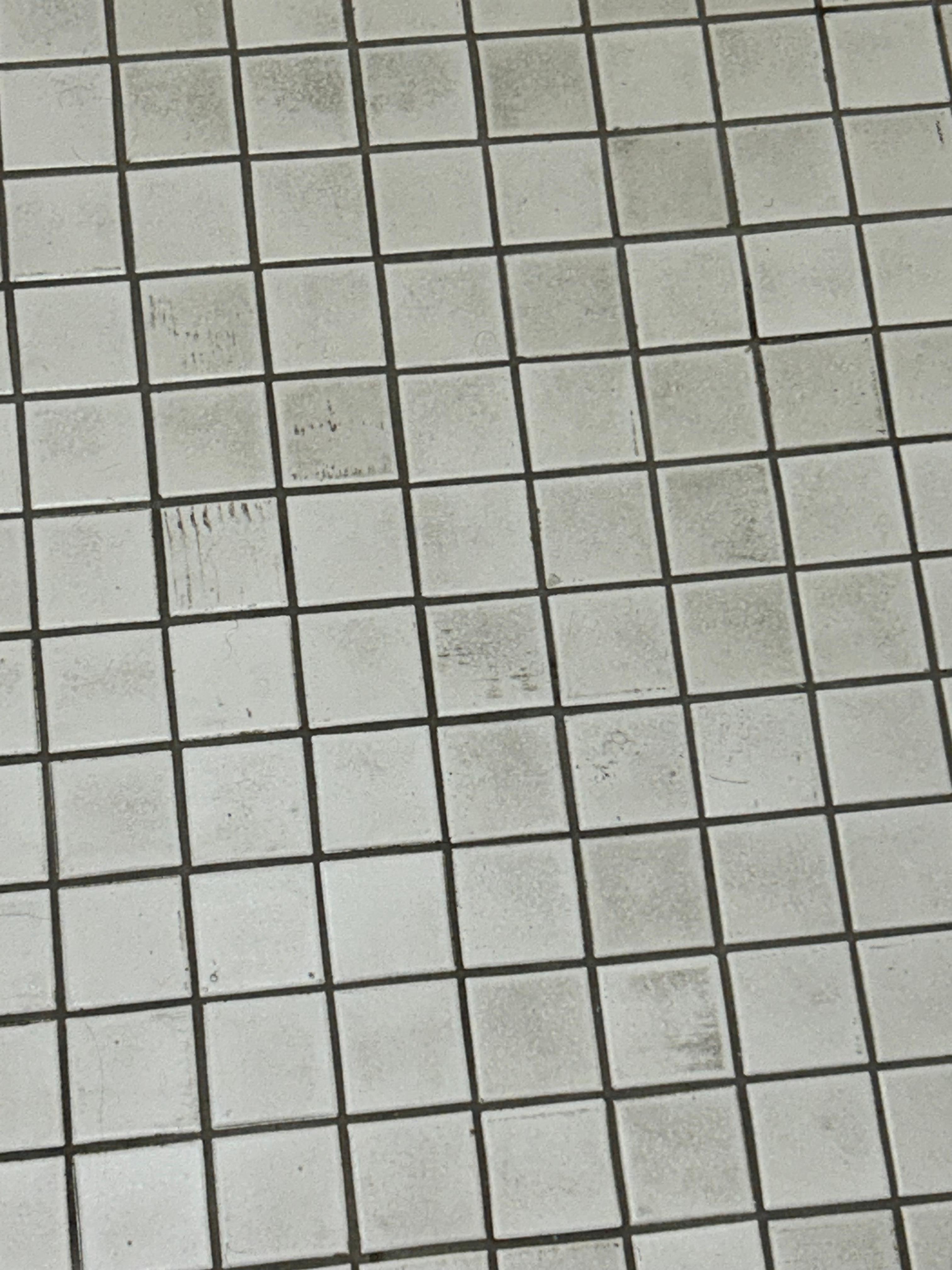 Footprints all over tiles. 