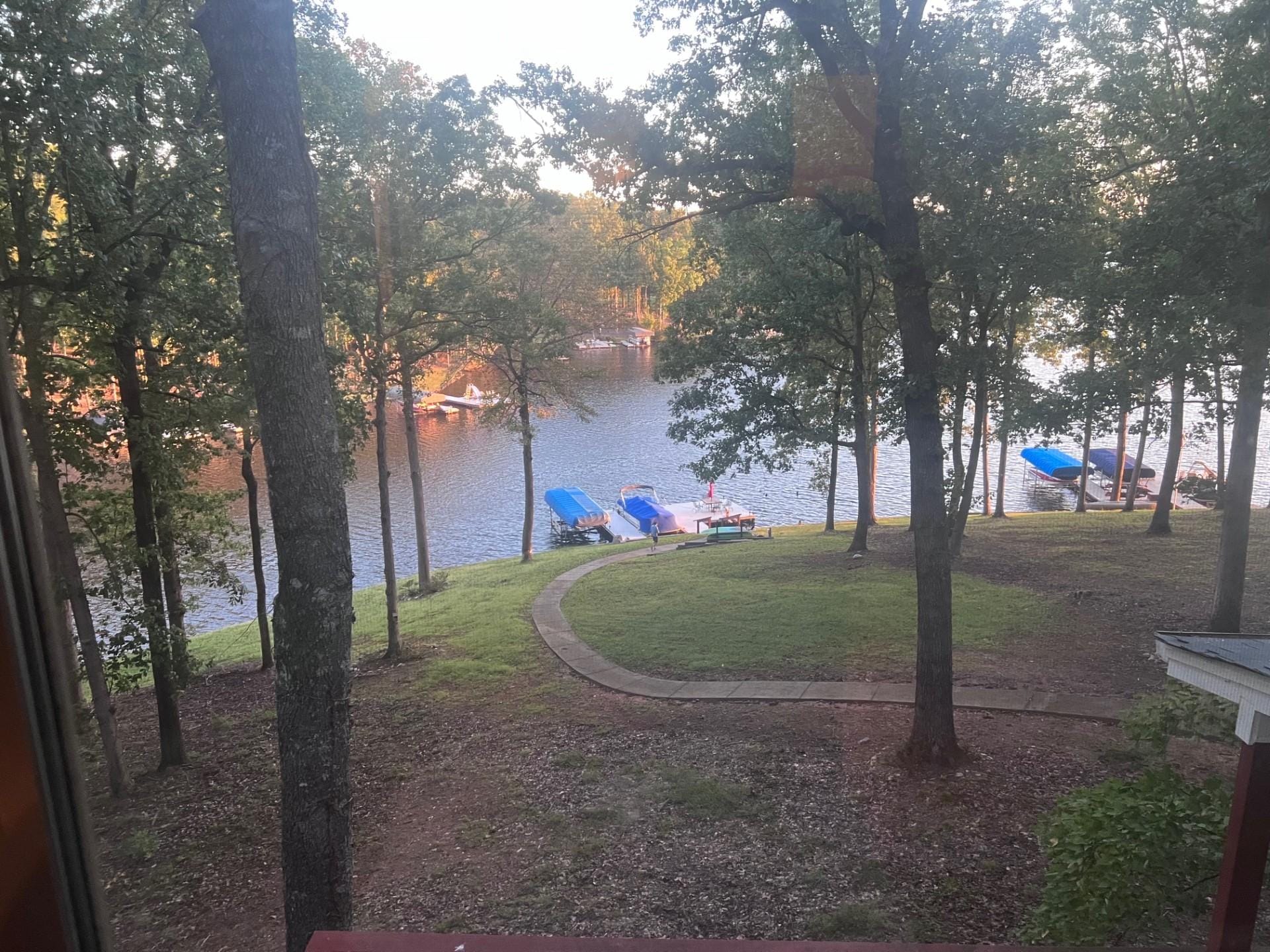 Beautiful dock with a lot of equipment to use on the lake, which was still very warm in October