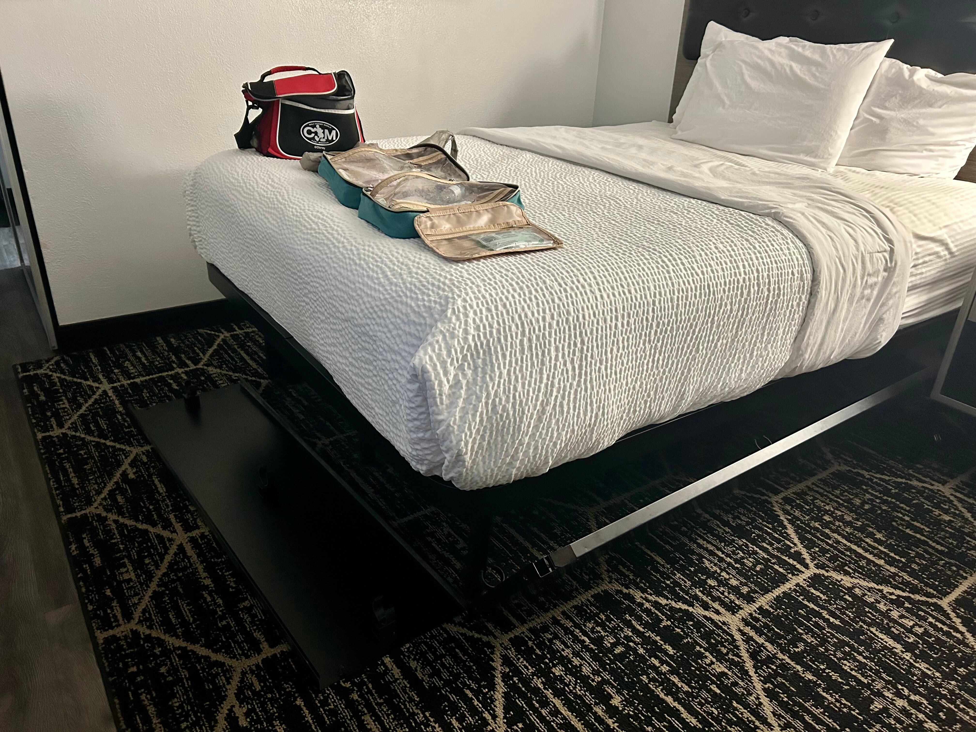 Side panels fell off a bed in the middle of the night.