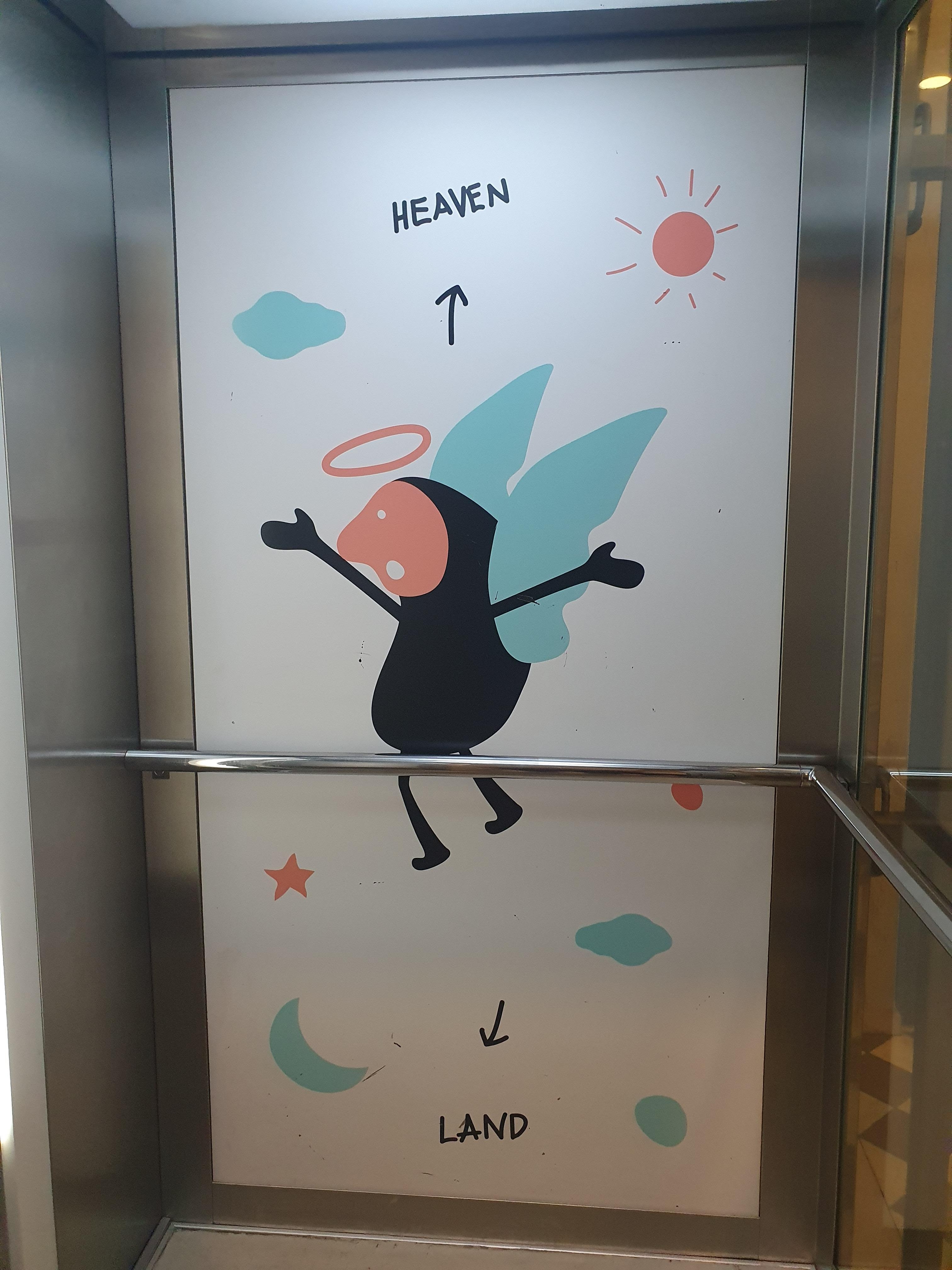 Elevatoren siger alt om humøret på stedet