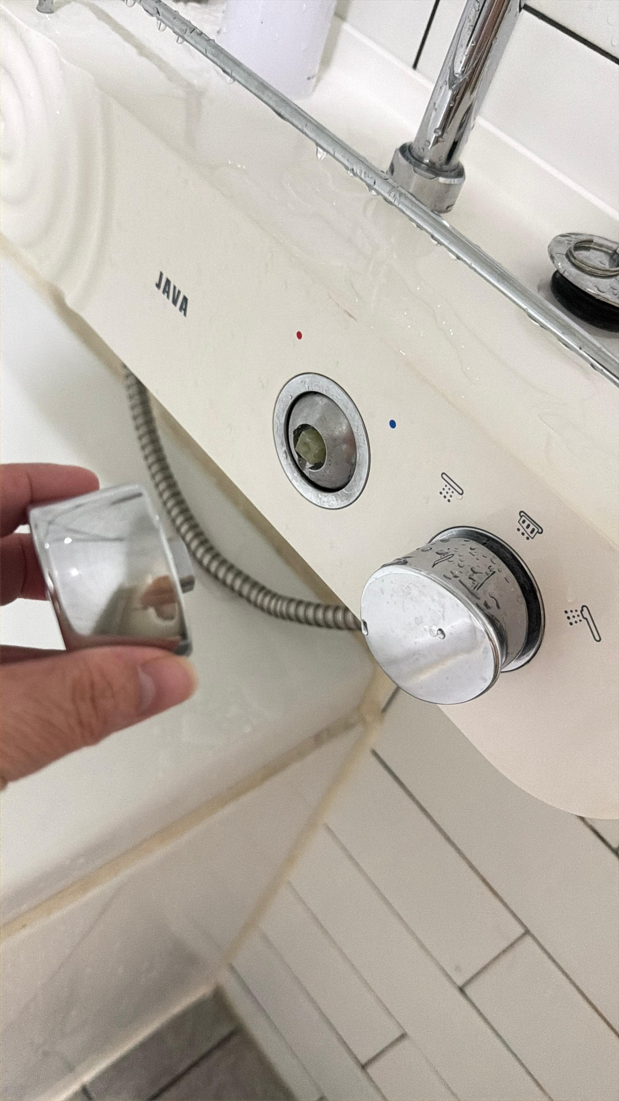 Shower knob was broken, need to attached back in order to get the water flow out. What’s a joke!!