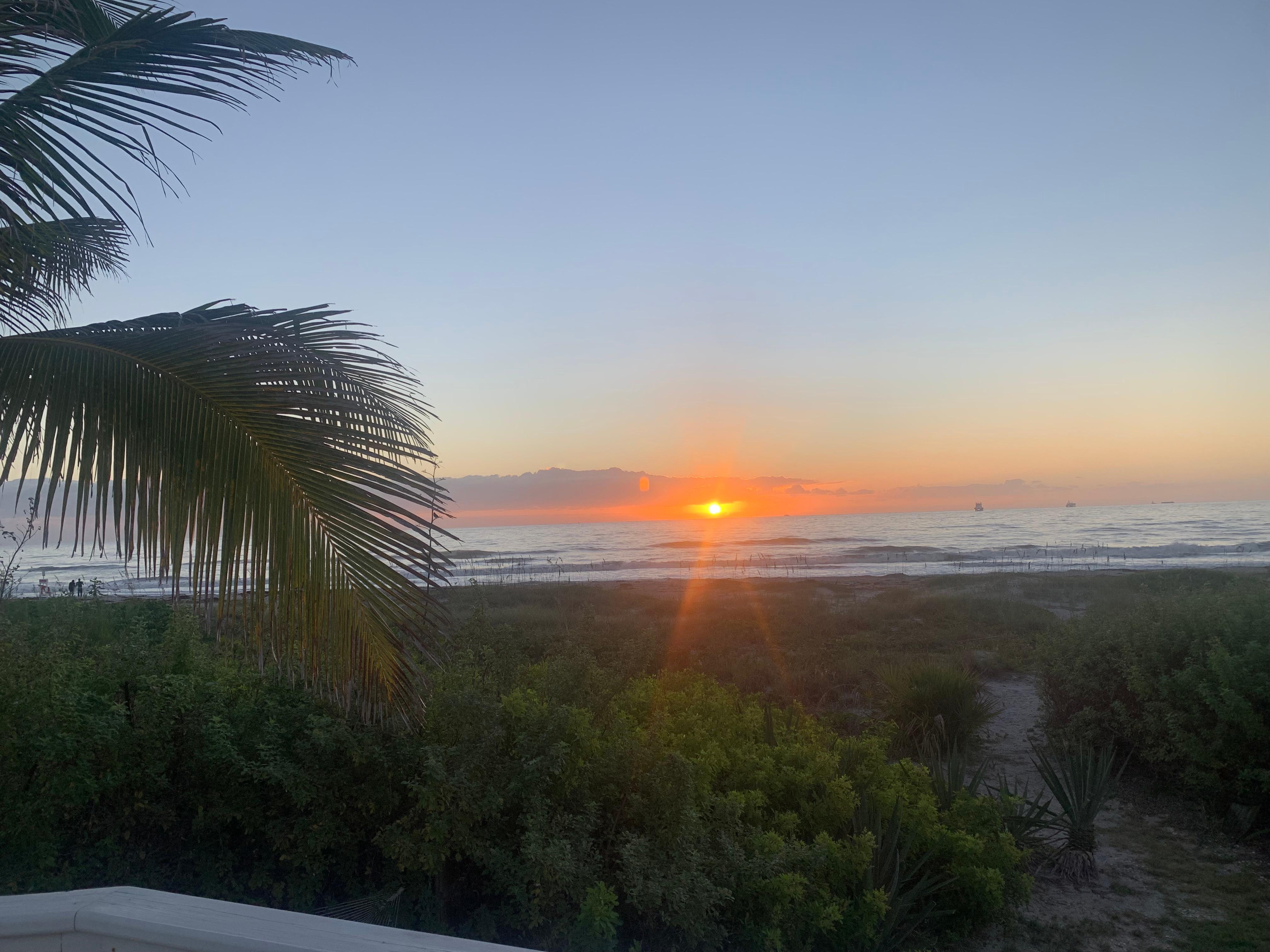 Sunrise from upper deck. 