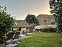 Private back yard with lots of seating and views.