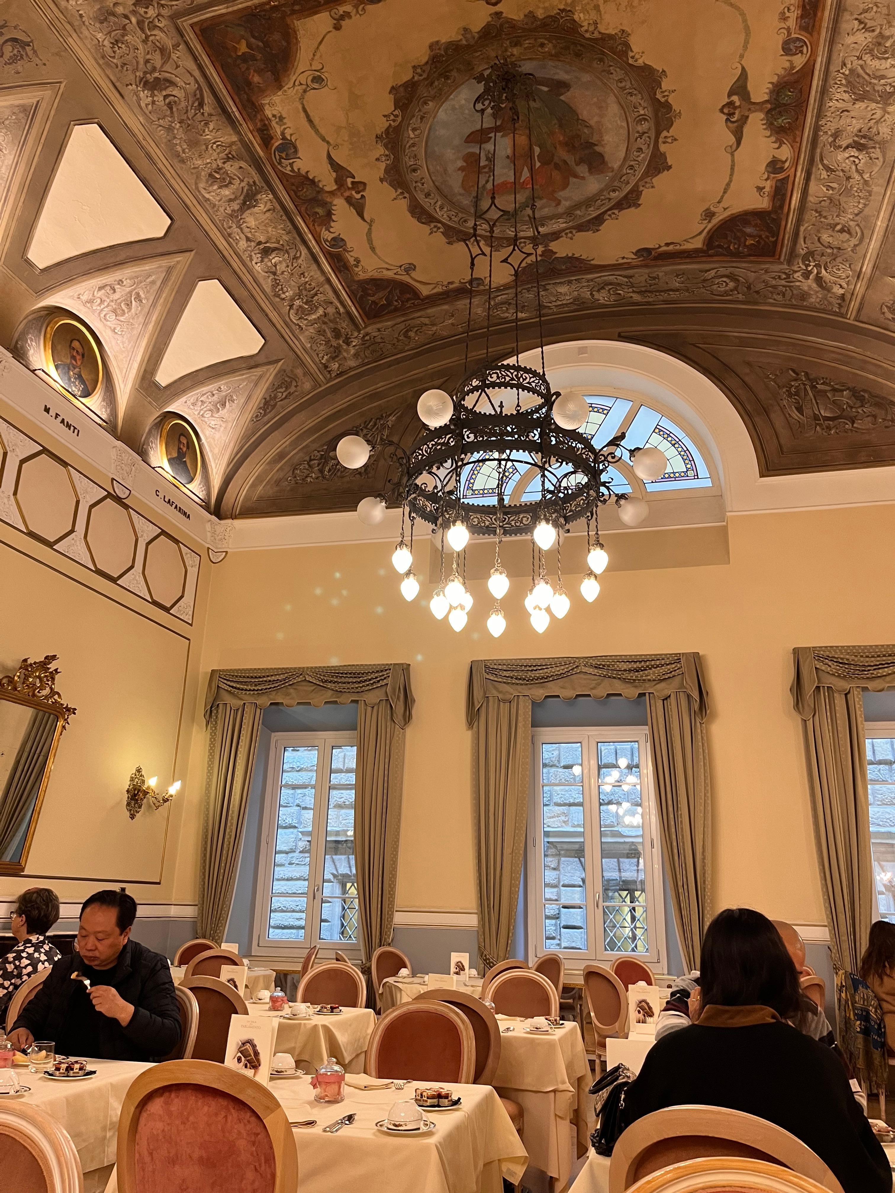 Lovely breakfast  buffet in a historic room