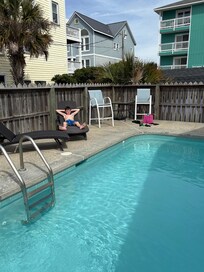 Wanted to get in the sparkling pool, but it was too cold.