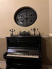 Entering the building