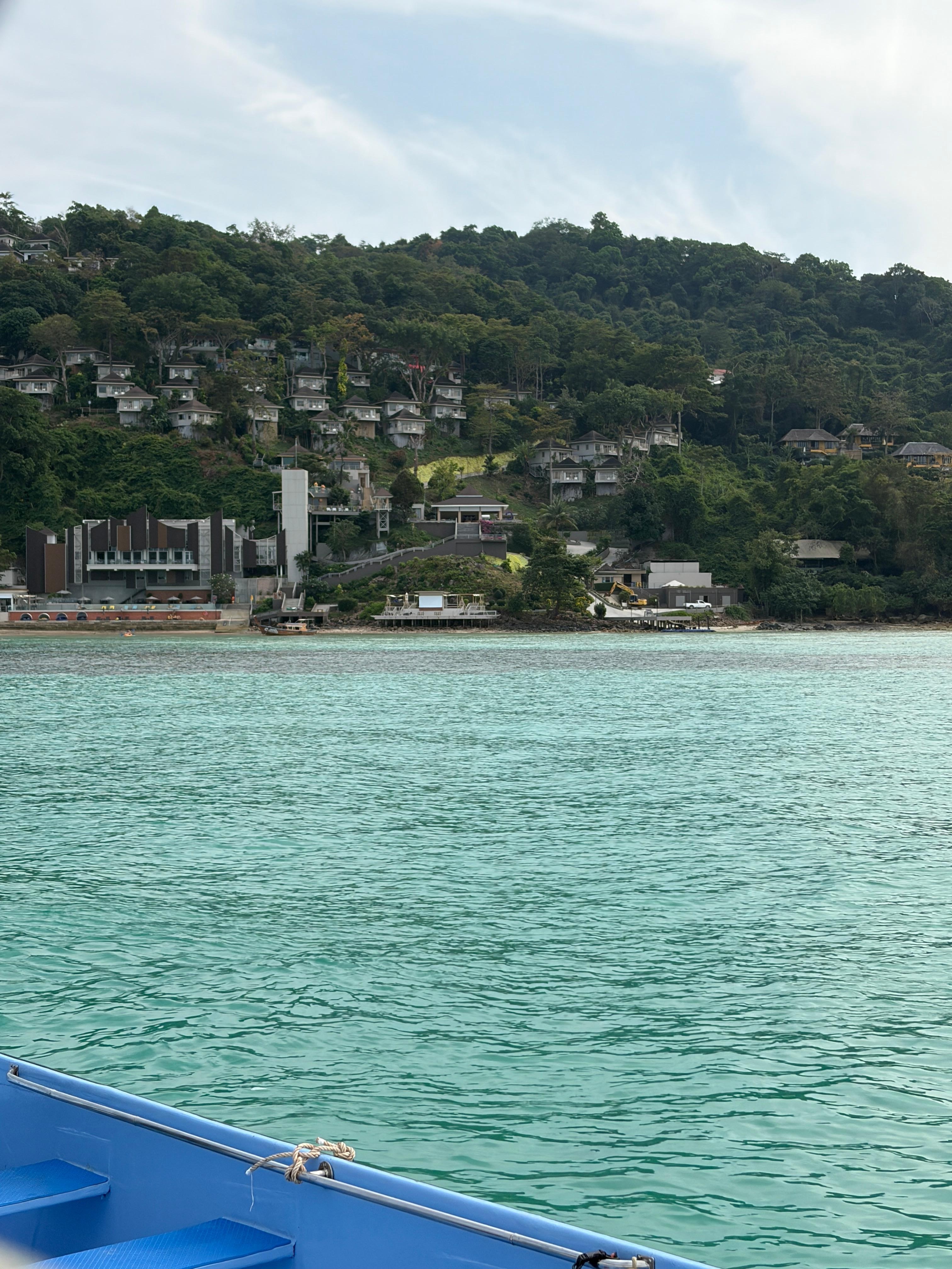 The view of the resort coming in on the boat