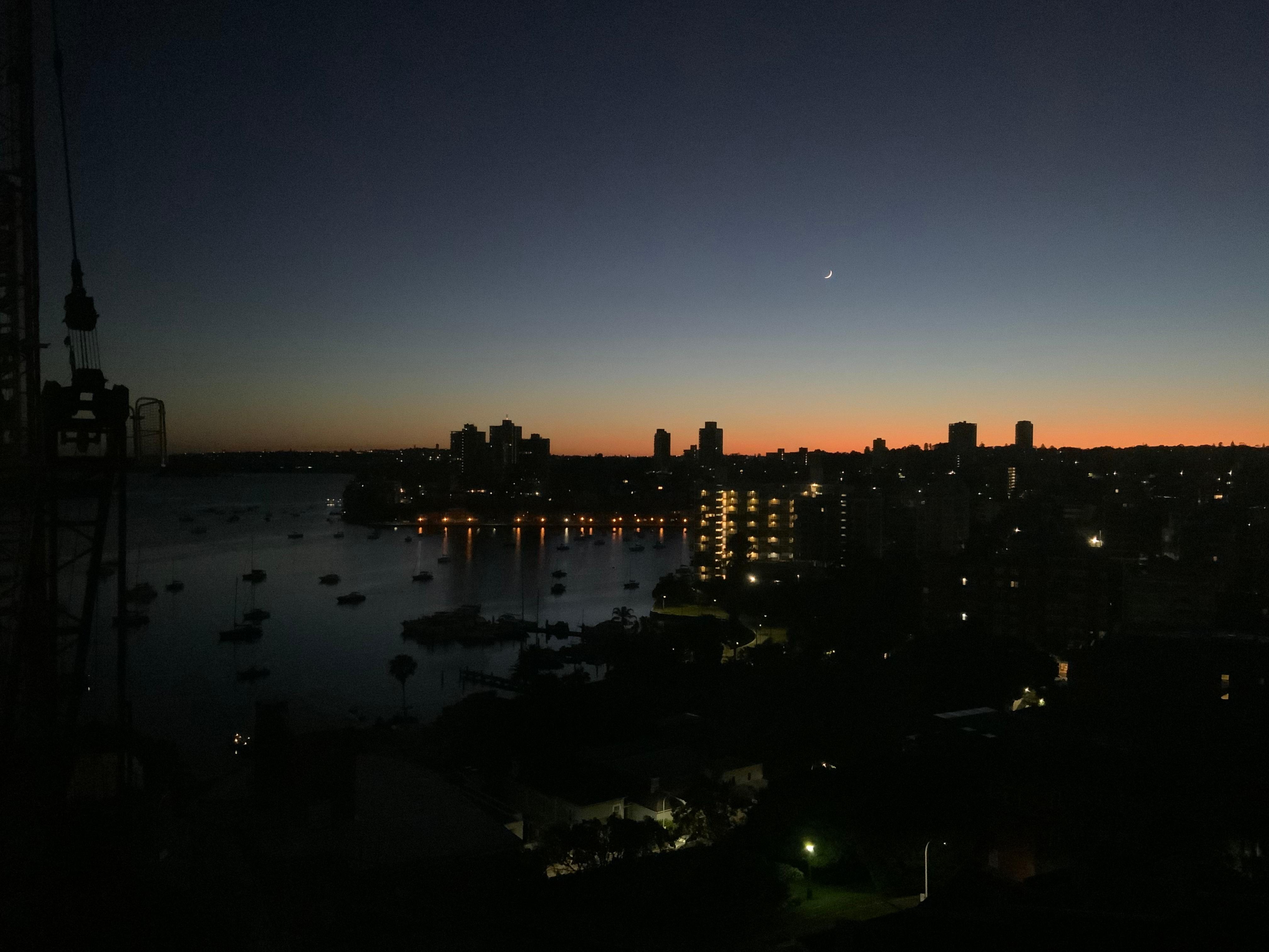 Room view at sunrise