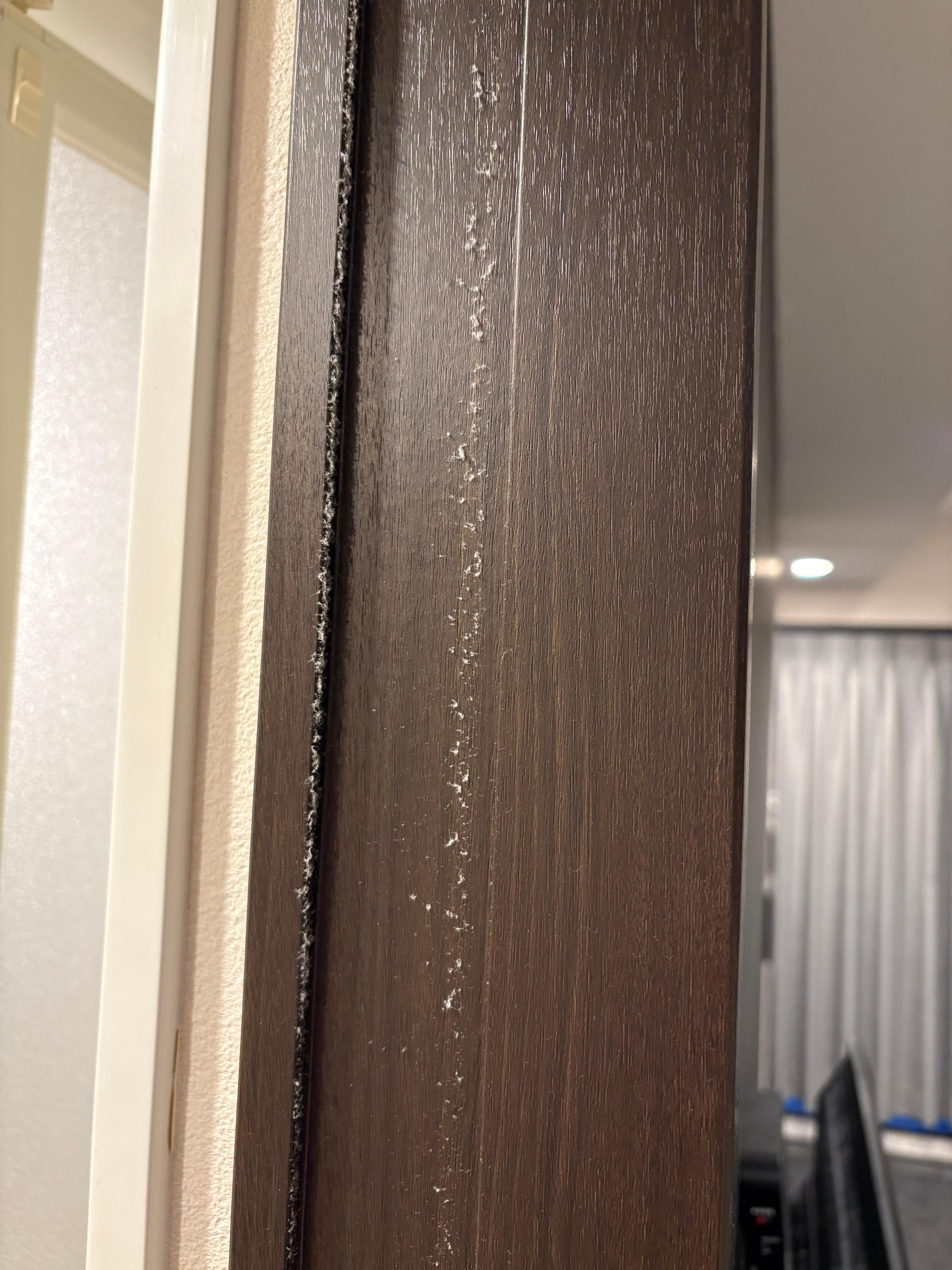 The door to the bathroom 