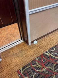 Trash on floor all night and next morning