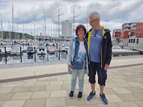 Blick vom Priwall auf den Hafen