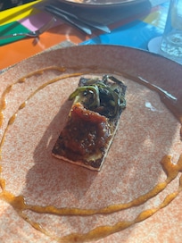 Panels cheese app at Mexican restaurant