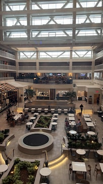 Beautiful atrium and hotel all around including the staff…100%