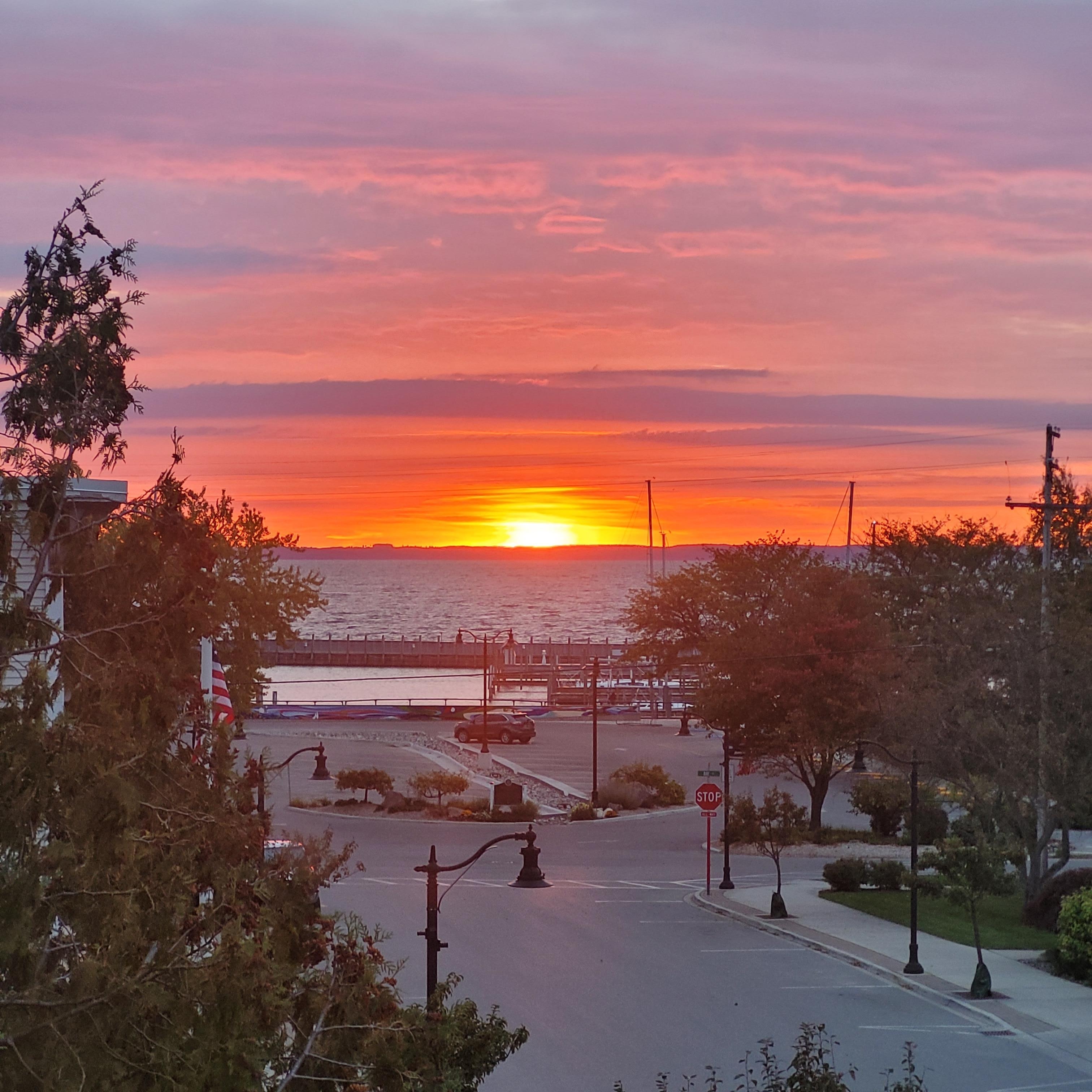 Sunrise view from the window.