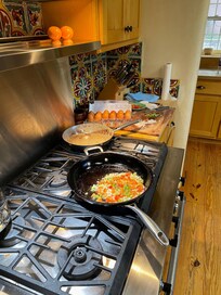 The cooking area.