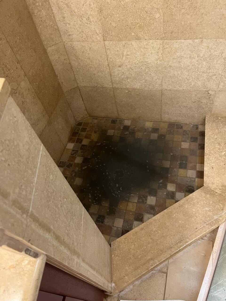 Sewage coming out of the shower drain. Horrible smell. 