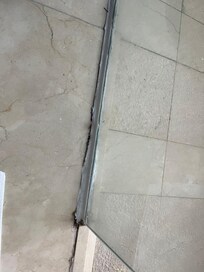 Mastic around bathroom needs redoing