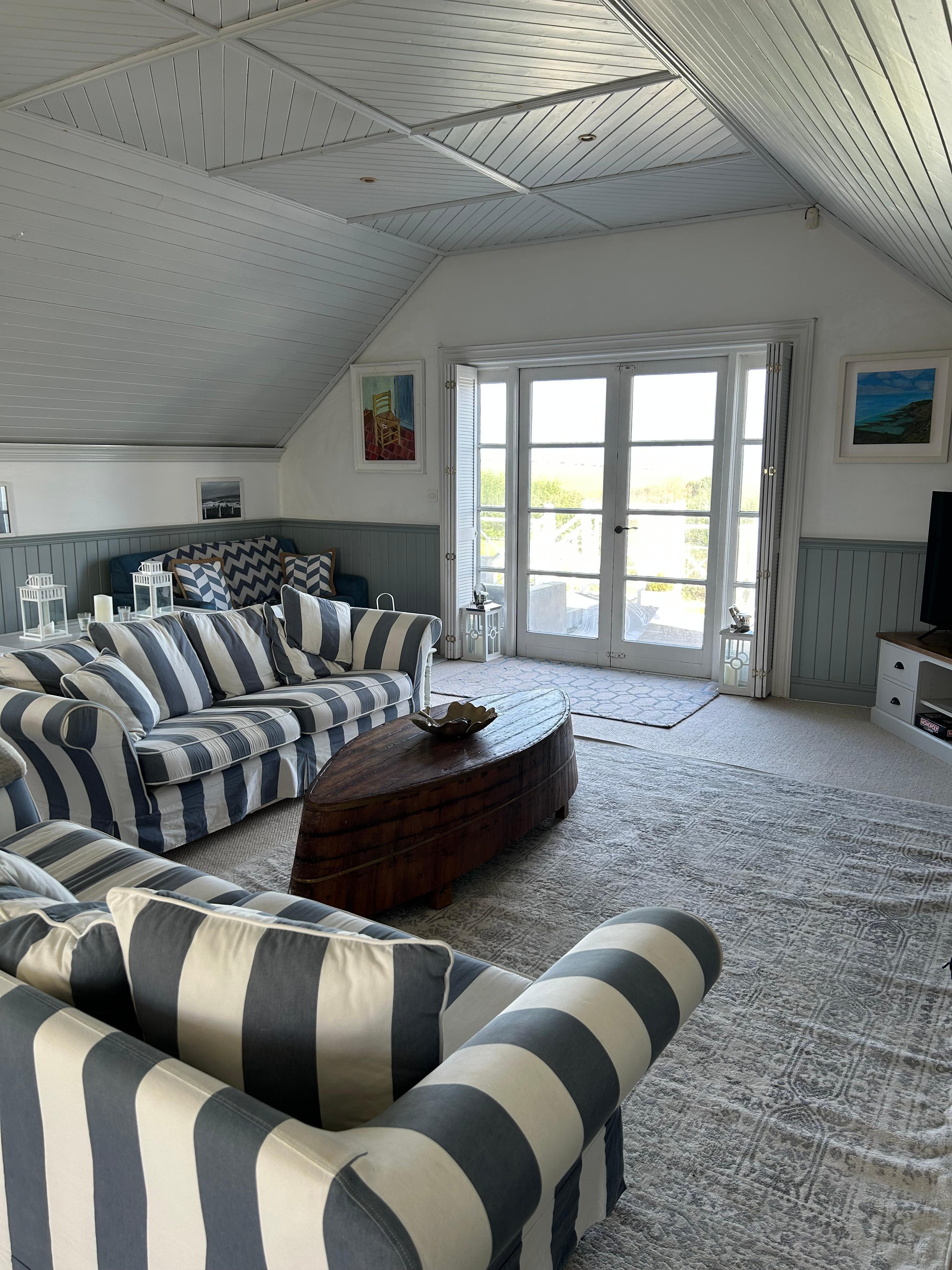 Great room looking towards the ocean.  