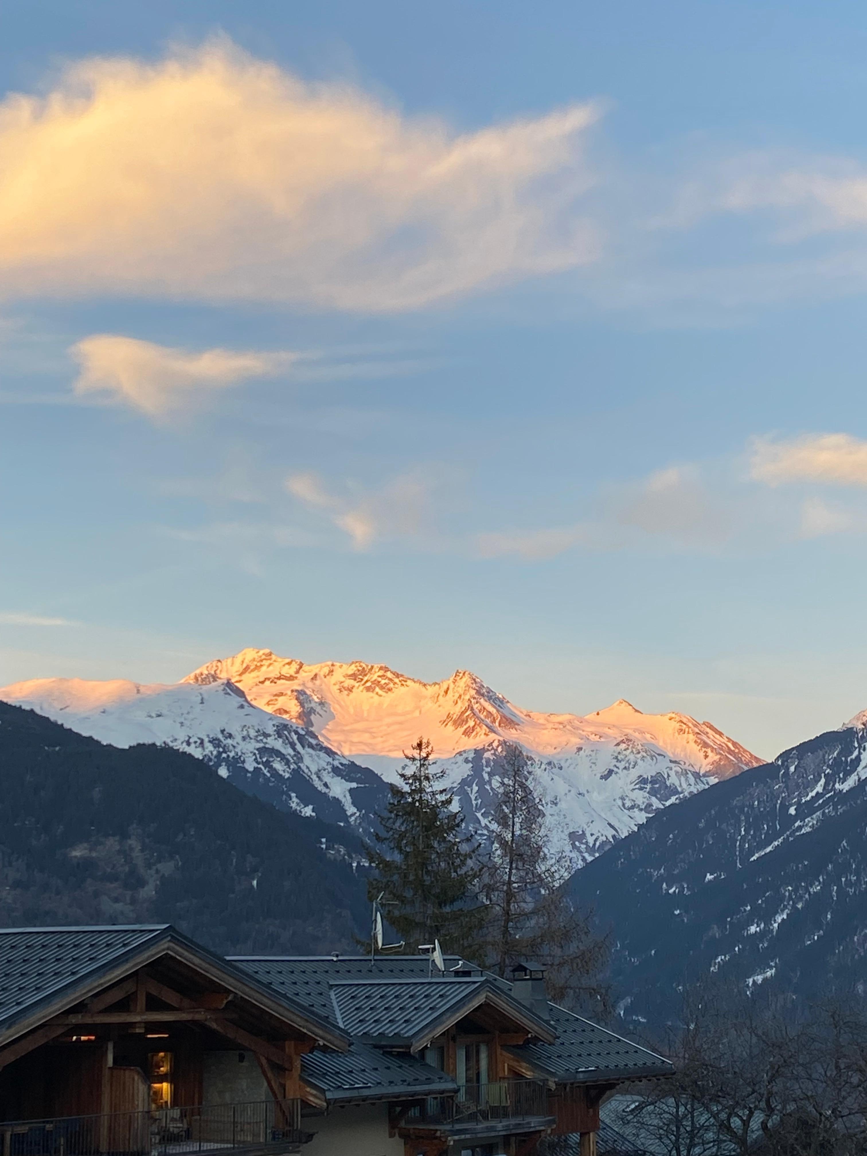 Sunset from the living area balcony.