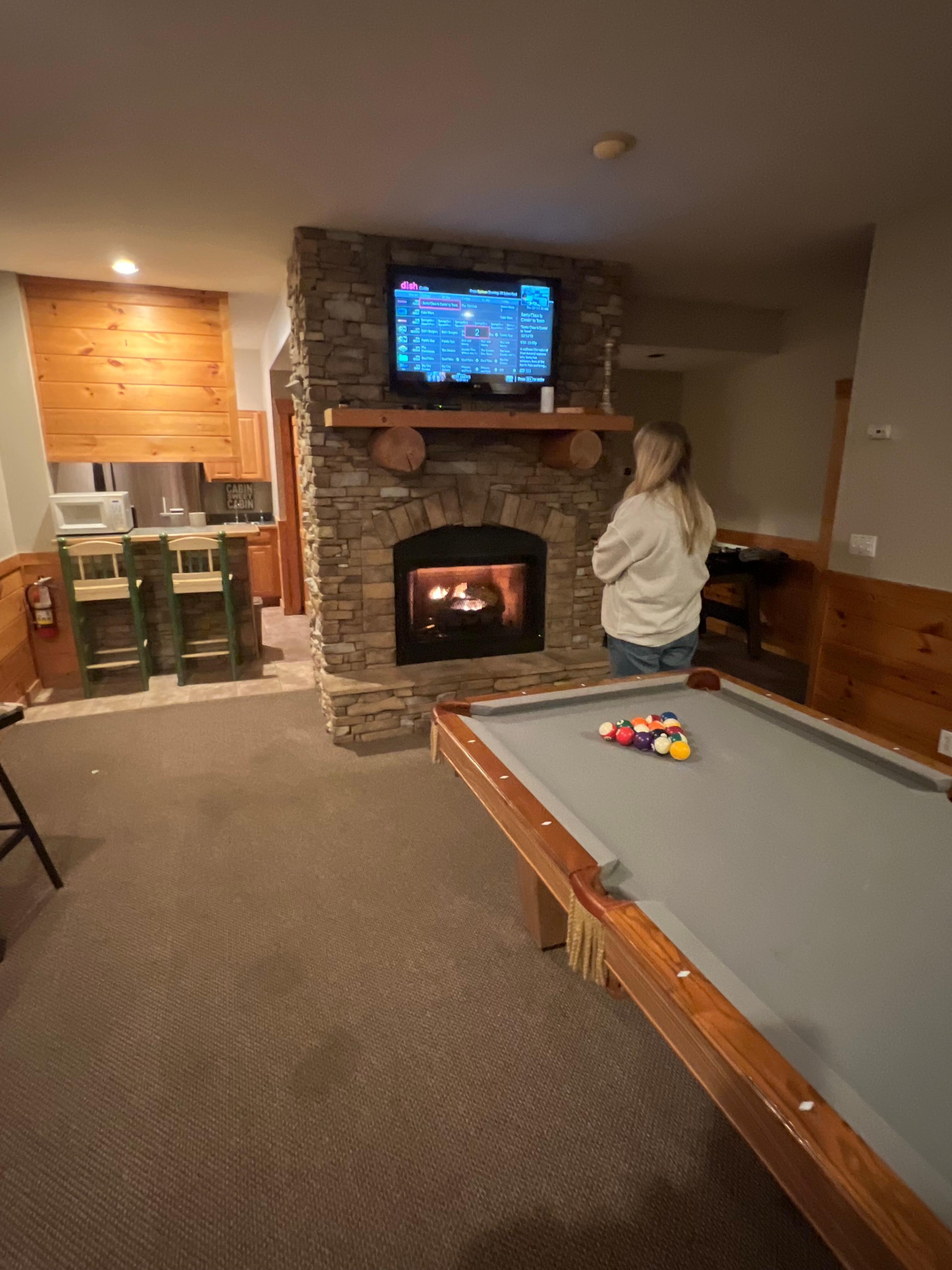 We played lots of pool and foosball.  The extra kitchen downstairs was great! 