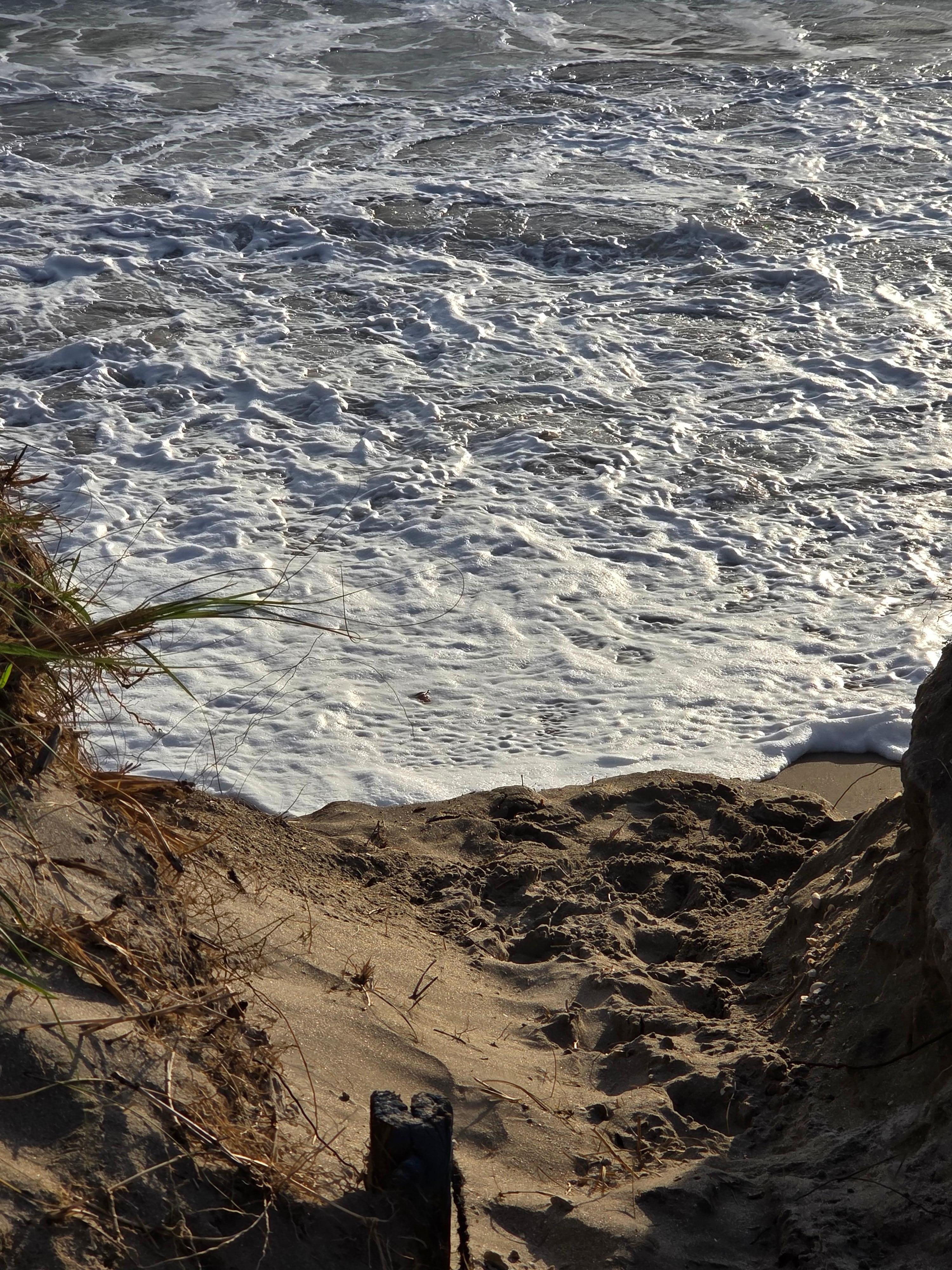 the closest beach access...at the end of the trail you just go stright into the water...no sand to walk or sit.