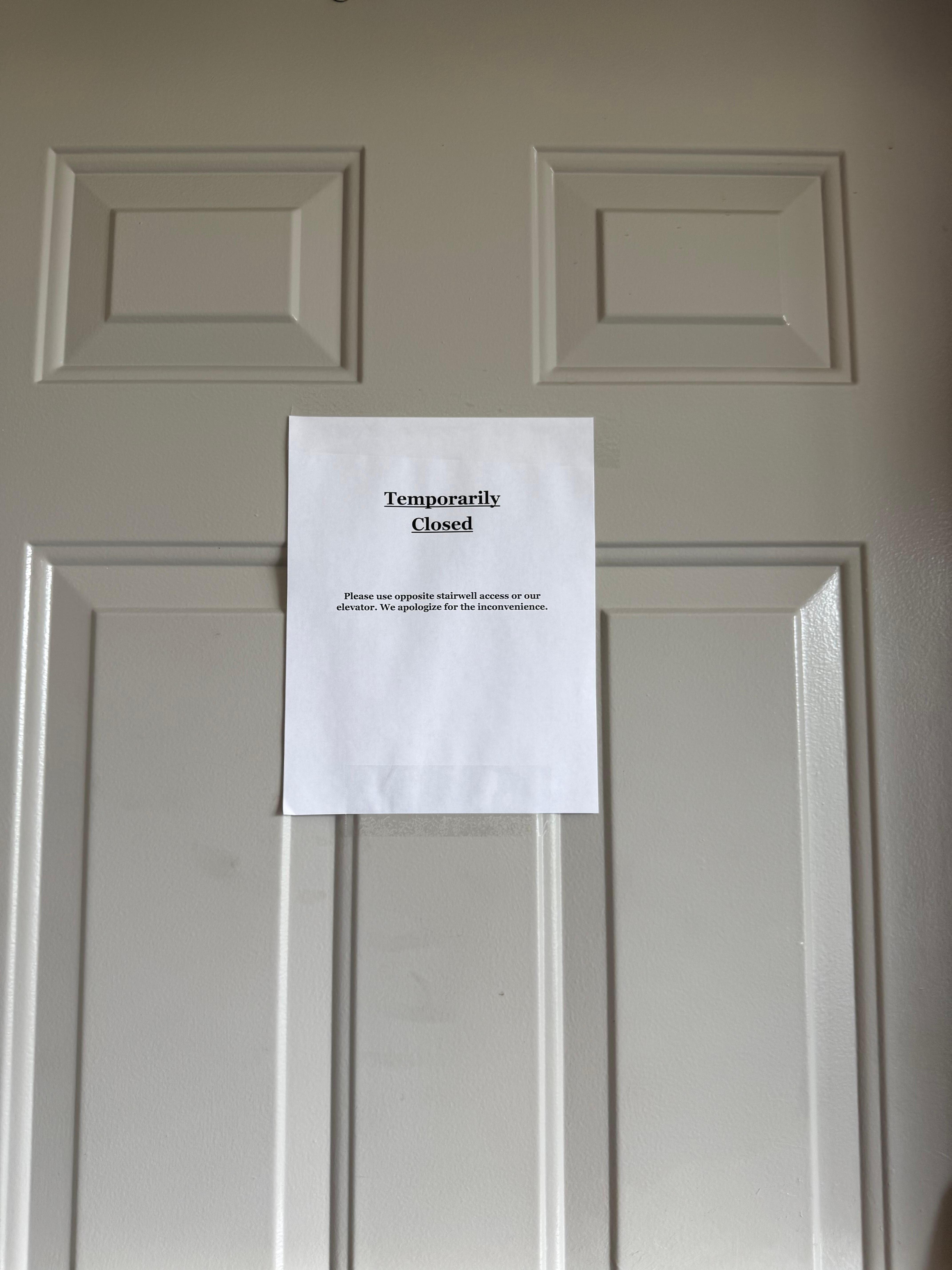 Staircase temporary closed