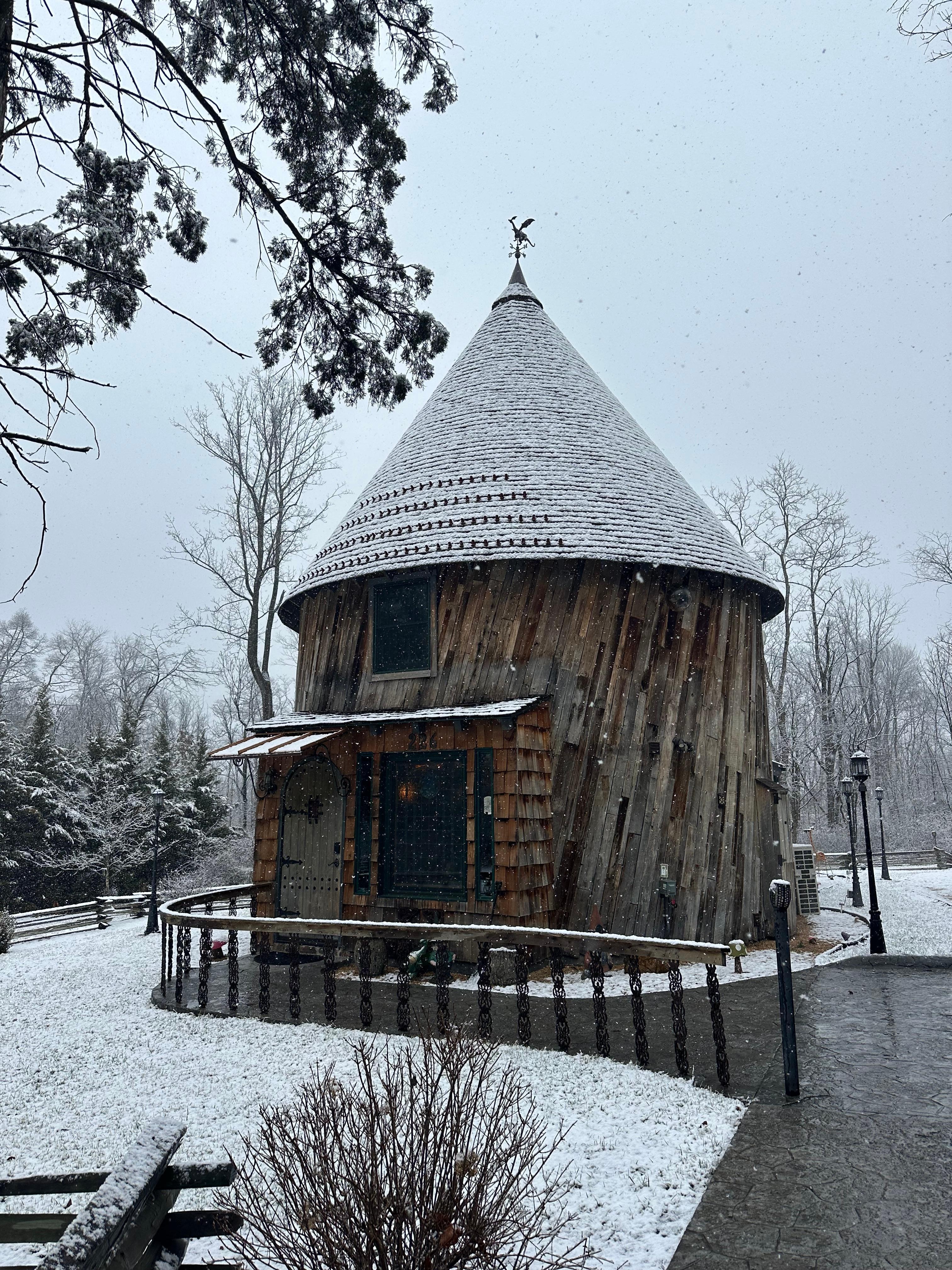 A little snow sprinkled on our little hobbit house