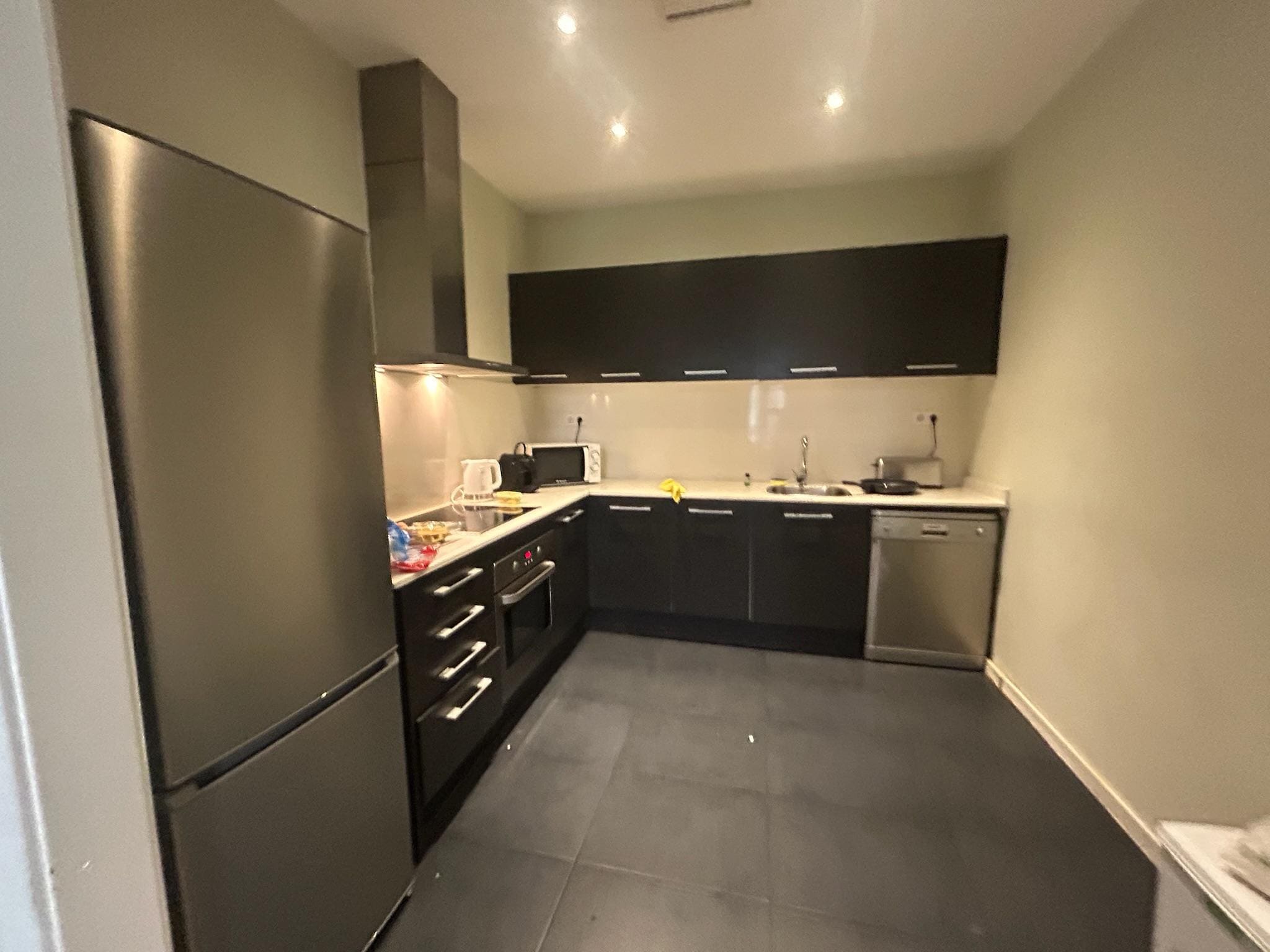 The kitchen kick plates under the cabinets fell down constantly. The clips are broken. 