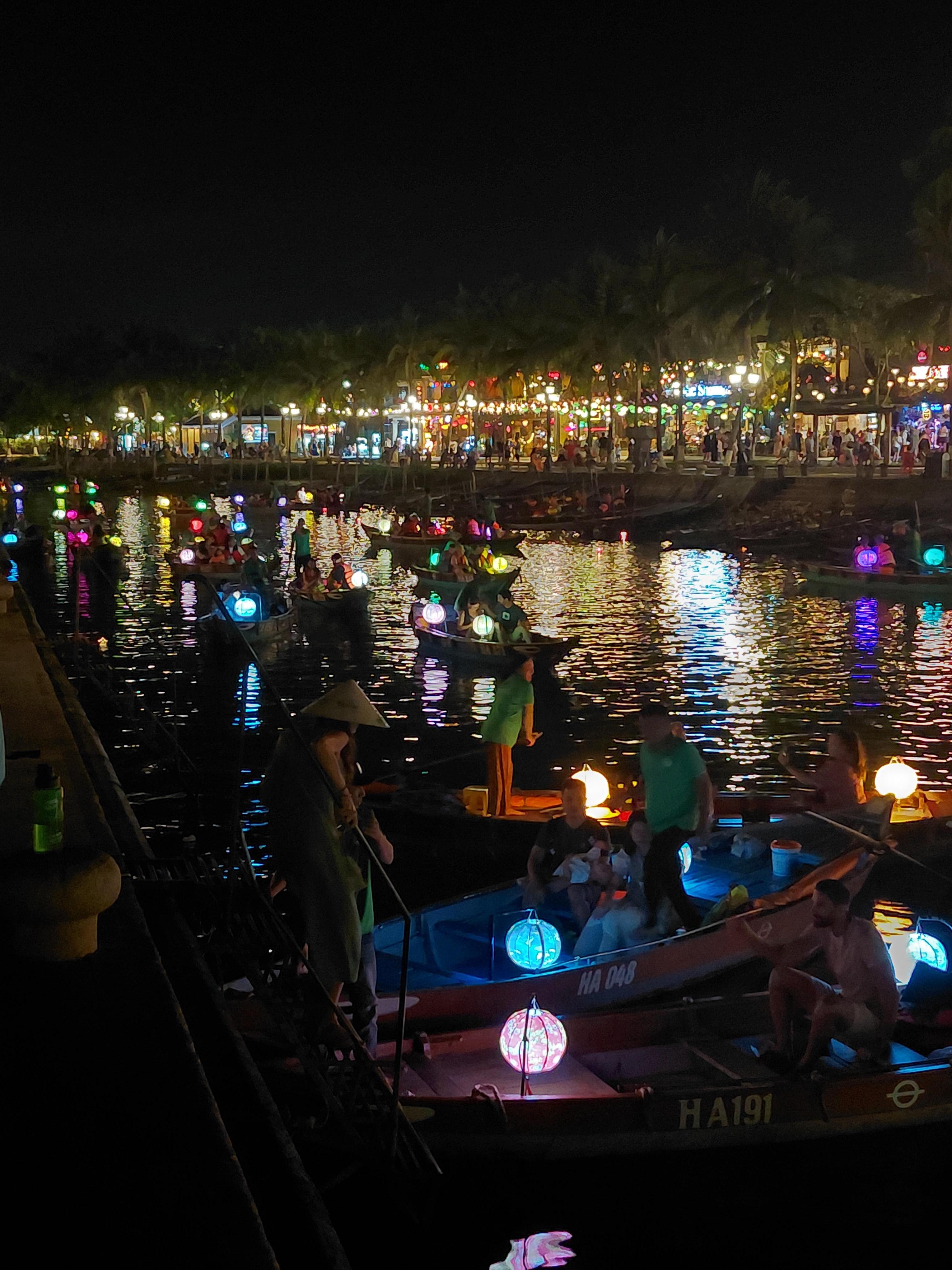 Lanterns released on the river nightly