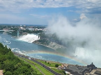 First view when I opened curtains in room. Rainbow was as if my husband was saying he was with me for our annual anniversary trip. RIH 1/4/15