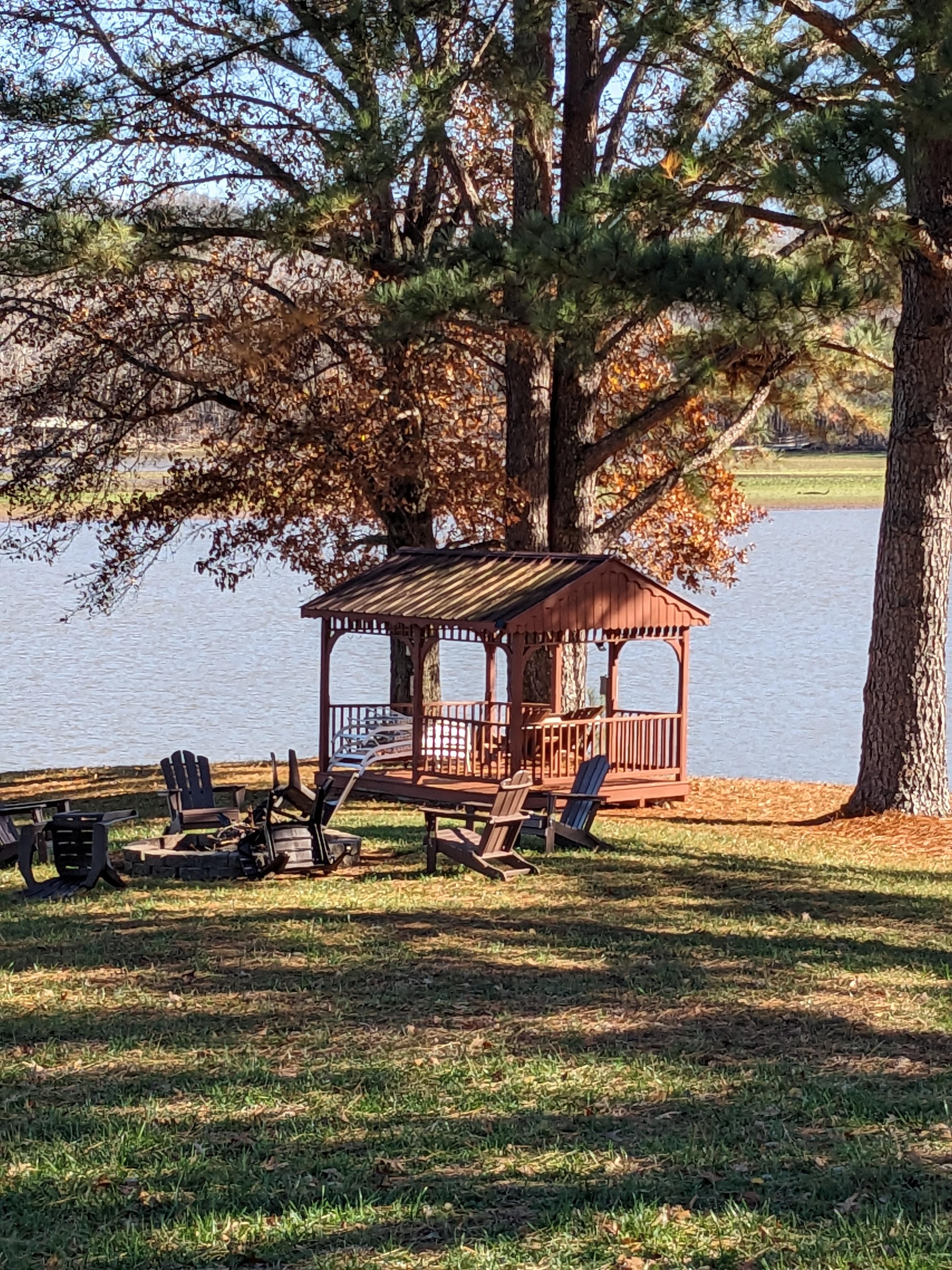 The gazebo and fire pit