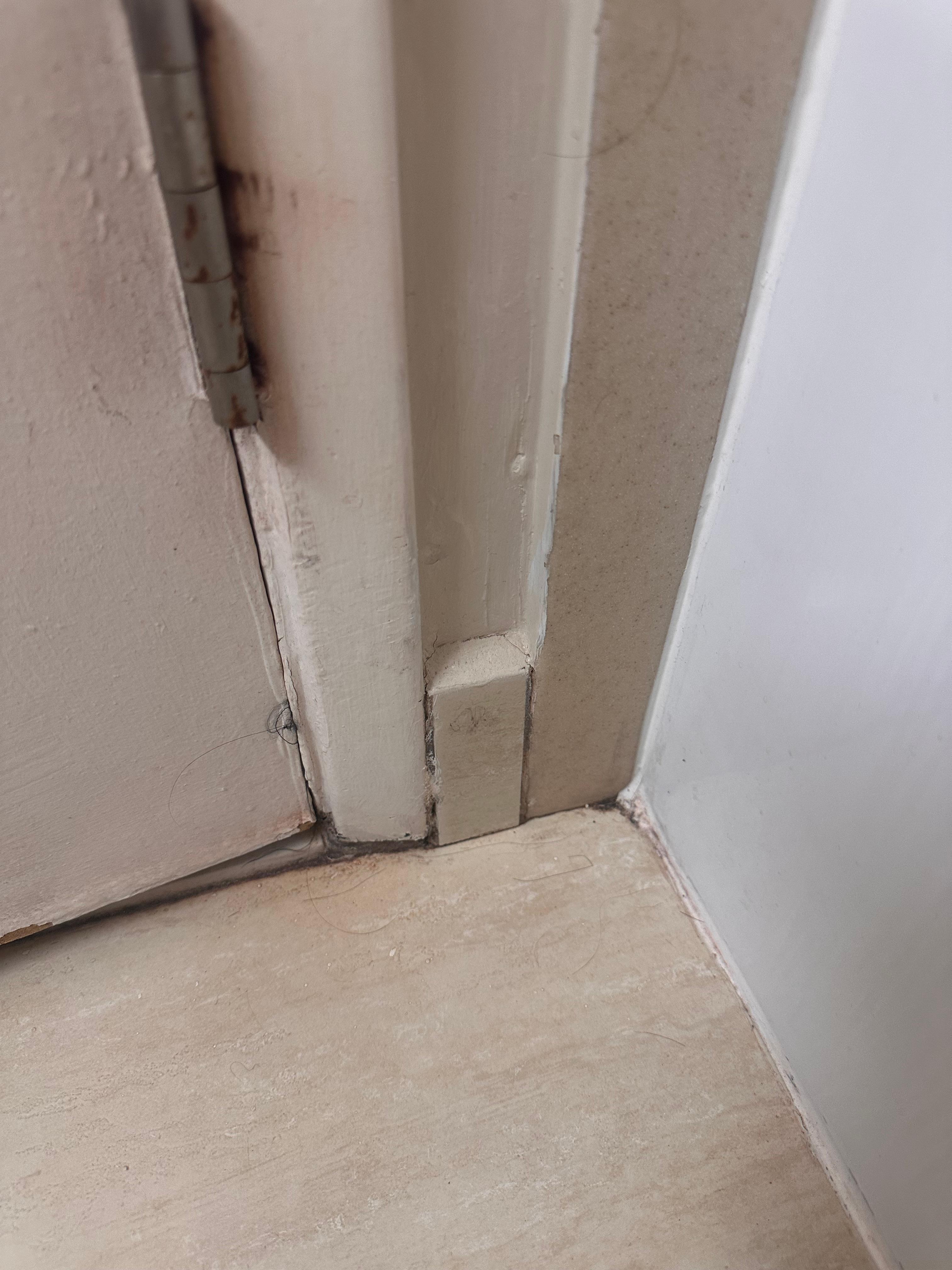 Built up dirt in bathroom