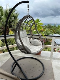 A relaxing chair on the balcony