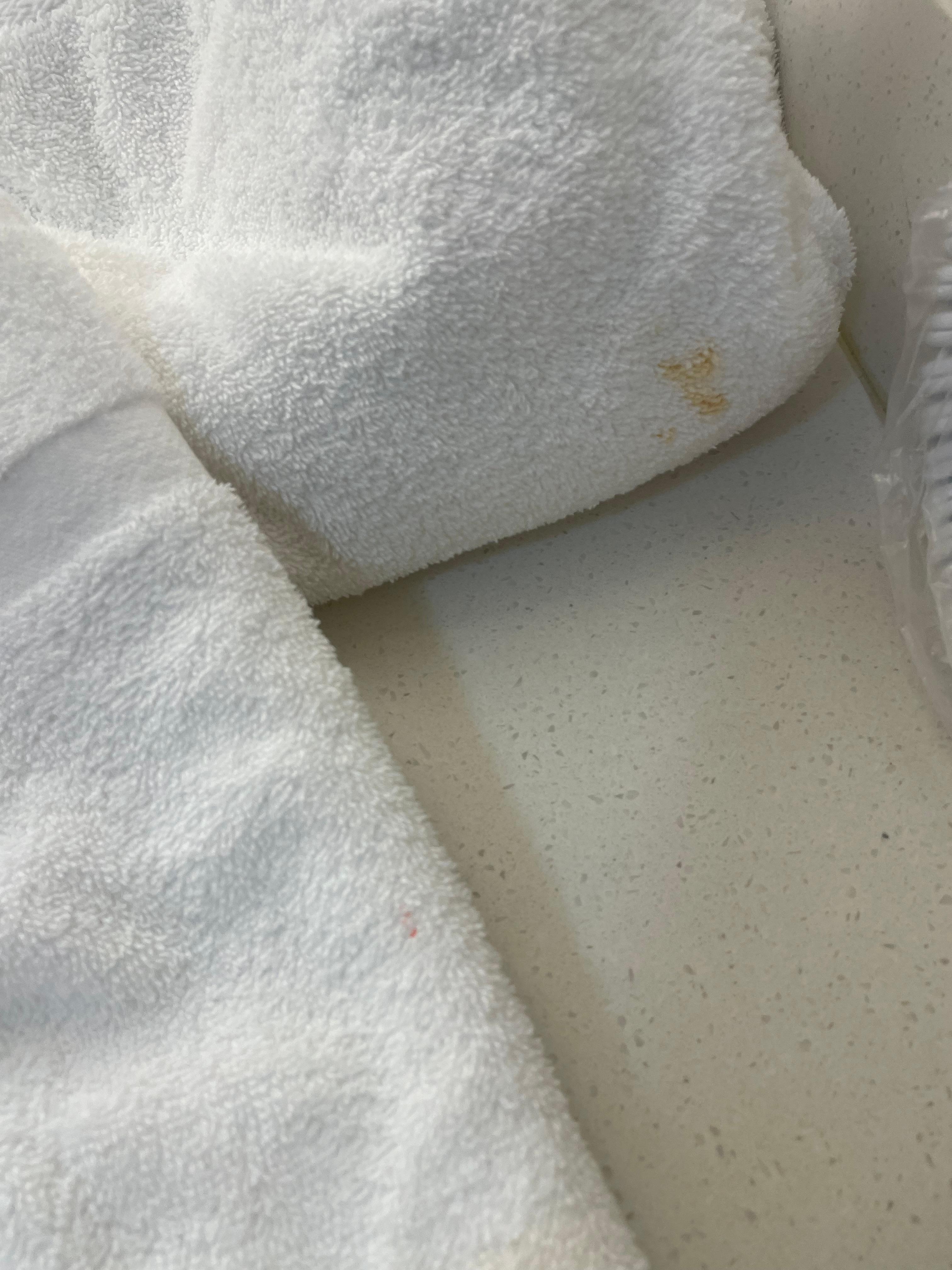 Stained towels