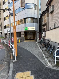 The A2 entrance to the closest subway station. Under 200 m away.