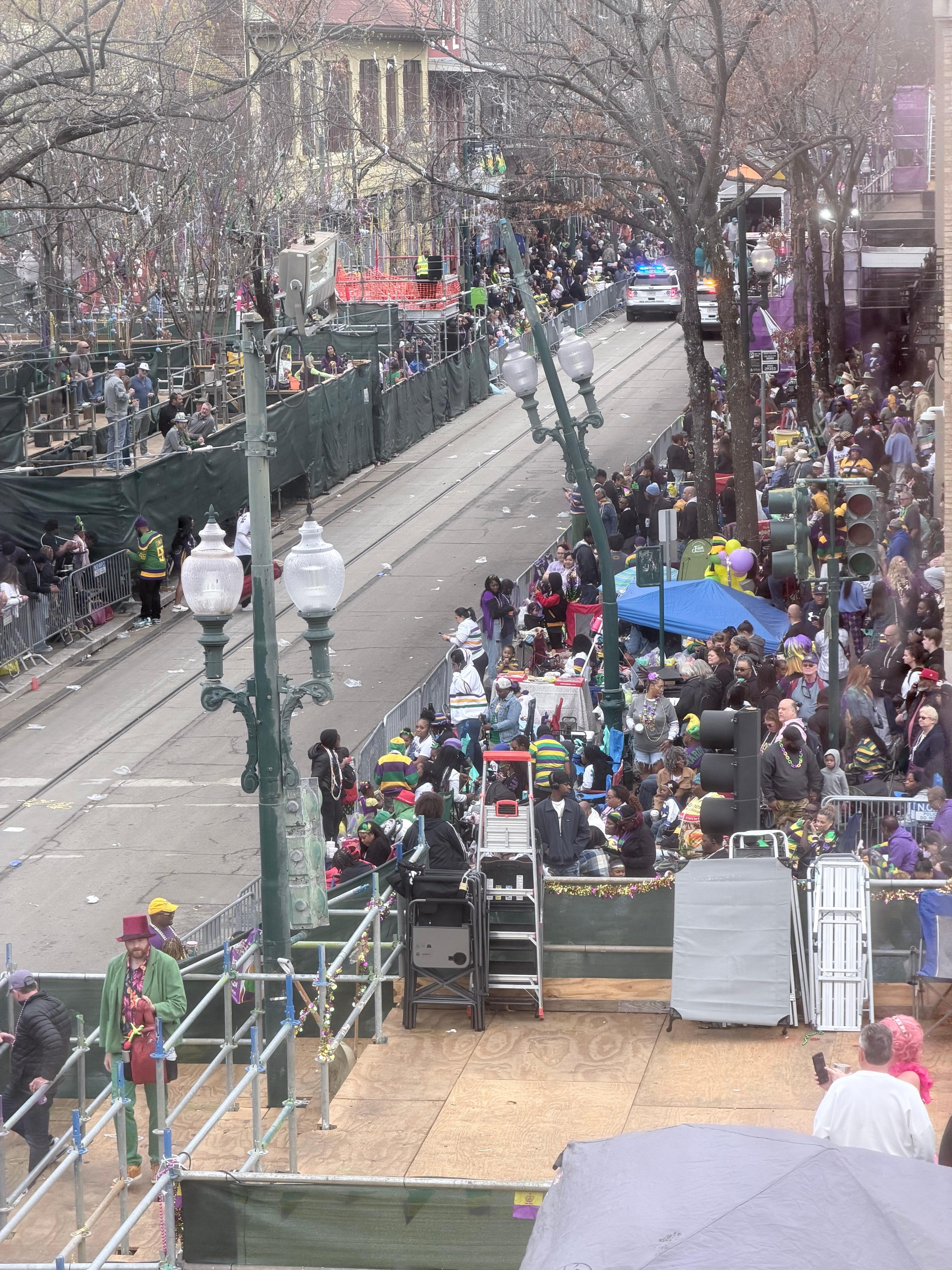 View number 1 from FM room for Mardi Gras parades.