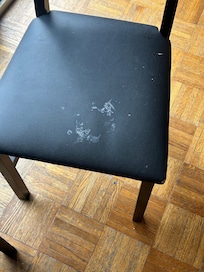 Kitchen chairs were stained